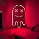 Pixelgeist mit Kreuzaugen LED-Neonschild Gamingzimmer Wohnzimmer