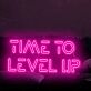 TIME TO LEVEL UP LED-Neonschild für Gaming Zimmer