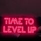 TIME TO LEVEL UP LED-Neonschild für Gaming Zimmer