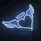 Herz mit Engelsflügeln und Heiligenschein LED-Neonschild Wohnzimmer Schlafzimmer