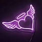 Herz mit Engelsflügeln und Heiligenschein LED-Neonschild Wohnzimmer Schlafzimmer