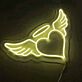 Herz mit Engelsflügeln und Heiligenschein LED-Neonschild Wohnzimmer Schlafzimmer