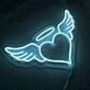 Herz mit Engelsflügeln und Heiligenschein LED-Neonschild Wohnzimmer Schlafzimmer
