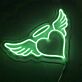Herz mit Engelsflügeln und Heiligenschein LED-Neonschild Wohnzimmer Schlafzimmer