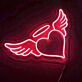 Herz mit Engelsflügeln und Heiligenschein LED-Neonschild Wohnzimmer Schlafzimmer