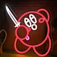 Cartoonfigur mit Schwert LED-Neonschild für Gamingzimmer oder Kinderzimmer