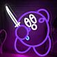 Cartoonfigur mit Schwert LED-Neonschild für Gamingzimmer oder Kinderzimmer