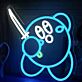 Cartoonfigur mit Schwert LED-Neonschild für Gamingzimmer oder Kinderzimmer