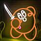 Cartoonfigur mit Schwert LED-Neonschild für Gamingzimmer oder Kinderzimmer