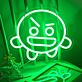wütendes Emoji Gesicht LED-Neonschild für Gaming Zimmer