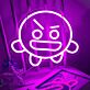 wütendes Emoji Gesicht LED-Neonschild für Gaming Zimmer
