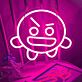 wütendes Emoji Gesicht LED-Neonschild für Gaming Zimmer