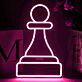 Schachfigur Bauer LED-Neonschild Wohnzimmer Spielzimmer
