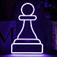 Schachfigur Bauer LED-Neonschild Wohnzimmer Spielzimmer