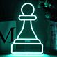 Schachfigur Bauer LED-Neonschild Wohnzimmer Spielzimmer