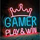 GAMER PLAY & WIN LED-Neonschild für Gamingzimmer