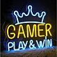 GAMER PLAY & WIN LED-Neonschild für Gamingzimmer