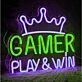 GAMER PLAY & WIN LED-Neonschild für Gamingzimmer