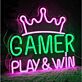 GAMER PLAY & WIN LED-Neonschild für Gamingzimmer