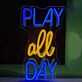 PLAY all DAY LED-Neonschild für Gaming und Freizeitraum