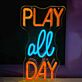 PLAY all DAY LED-Neonschild für Gaming und Freizeitraum