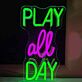 PLAY all DAY LED-Neonschild für Gaming und Freizeitraum