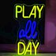 PLAY all DAY LED-Neonschild für Gaming und Freizeitraum