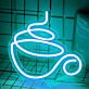 Kaffeetasse mit Dampf LED-Neonschild für Café oder Küche