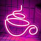 Kaffeetasse mit Dampf LED-Neonschild für Café oder Küche