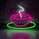 Kaffeetasse mit Untertasse LED-Neonschild für Café Küche