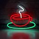 Kaffeetasse mit Untertasse LED-Neonschild für Café Küche