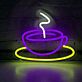 Kaffeetasse mit Untertasse LED-Neonschild für Café Küche