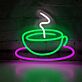 Kaffeetasse mit Untertasse LED-Neonschild für Café Küche