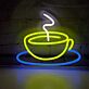 Kaffeetasse mit Untertasse LED-Neonschild für Café Küche