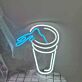 Becher mit Getränk LED-Neonschild für Café Bar