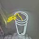 Becher mit Getränk LED-Neonschild für Café Bar