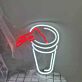 Becher mit Getränk LED-Neonschild für Café Bar