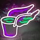 Getränkebecher mit Flügeln LED-Neonschild für Bar Cafe