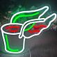Getränkebecher mit Flügeln LED-Neonschild für Bar Cafe