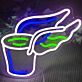 Getränkebecher mit Flügeln LED-Neonschild für Bar Cafe