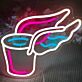 Getränkebecher mit Flügeln LED-Neonschild für Bar Cafe
