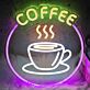 Personalisierbares Kaffeetasse mit Dampf LED Neonschild für Café und Küche