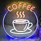 Personalisierbares Kaffeetasse mit Dampf LED Neonschild für Café und Küche