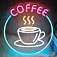 Personalisierbares Kaffeetasse mit Dampf LED Neonschild für Café und Küche