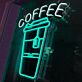 Kaffeebecher LED Neonschild für Café und Küche