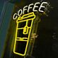 Kaffeebecher LED Neonschild für Café und Küche