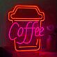 Kaffeebecher LED Neonschild für Café und Küche
