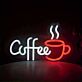 Coffee LED-Neonschild mit Kaffeetasse