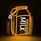 Milchpackung LED Neonschild für Küche und Café