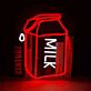 Milchpackung LED Neonschild für Küche und Café